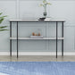 Tabella della console di marmo moderna 12 "W Rettangolo 1 Tavolo di accento per la sala per Hall