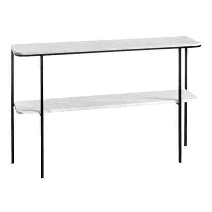 Tabella della console di marmo moderna 12 "W Rettangolo 1 Tavolo di accento per la sala per Hall