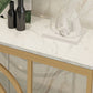 12 "W Glam Stone Console Tavolo Rettangolo Accente astratto Tavolo per Hall