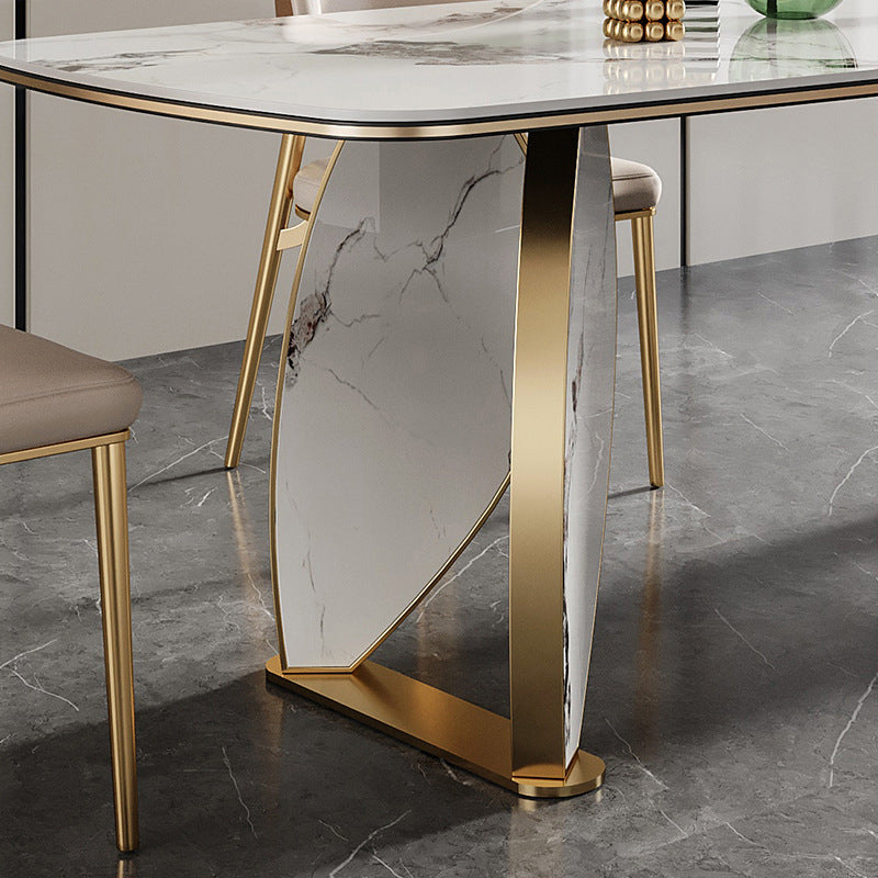 Luxueux 1/4/5/7 pièces rectangle ensemble de restauration en pierre fritté.