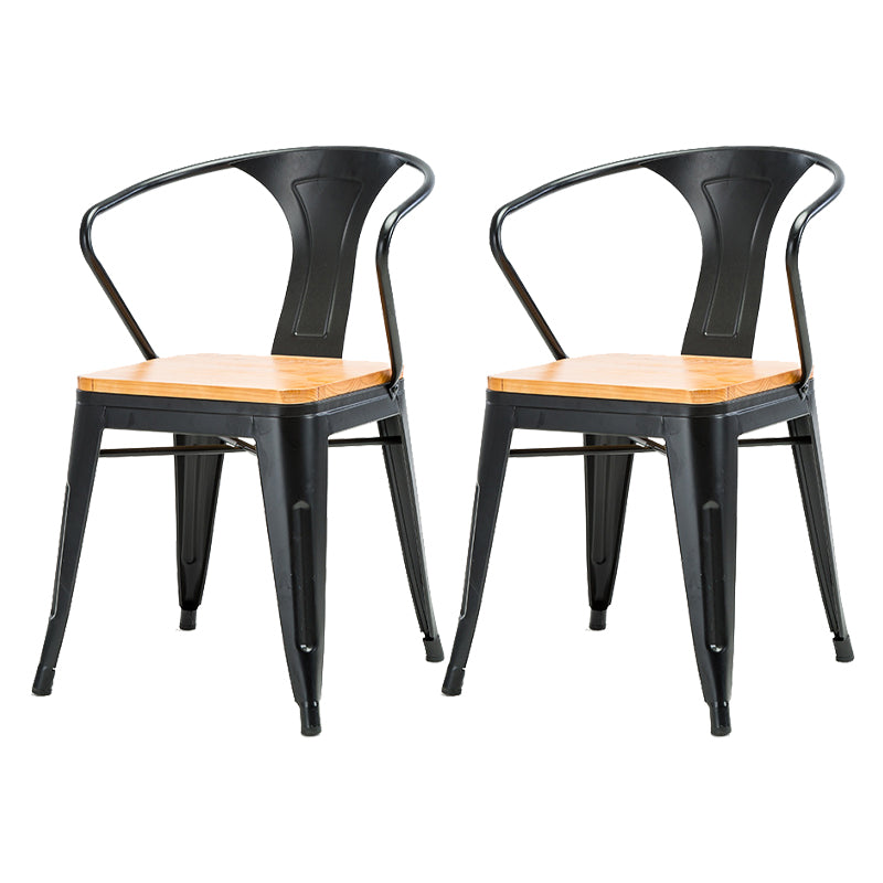 Industrial Rectangle Table Set 1/2/3 Pieces Dining Set for Restaurant 2 Brown Chairs Clearhalo 'Dining Room Sets' 'Dining Tables & Seating' 'dining_room_set' 'furn' 'furn_dining_room_set' 'Furniture' 'Kitchen & Dining Furniture' 6003299