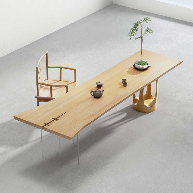 Modern 1/2 Pieces Rectangle Dining Set Solid Wood Top Dining Table with Chairs