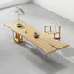 Modern 1/2 Pieces Rectangle Dining Set Solid Wood Top Dining Table with Chairs