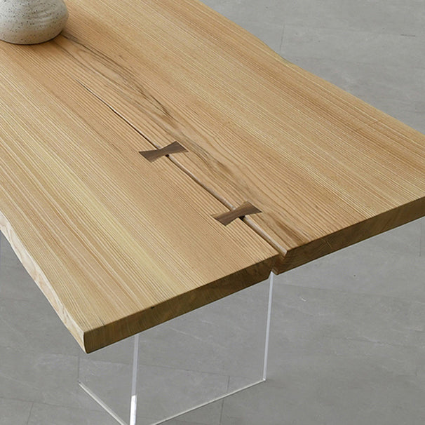 Modern 1/2 Pieces Rectangle Dining Set Solid Wood Top Dining Table with Chairs