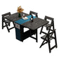Modern Dining Set 1/3/5 Pcs Storage Folding Dining Table with Folding Chairs