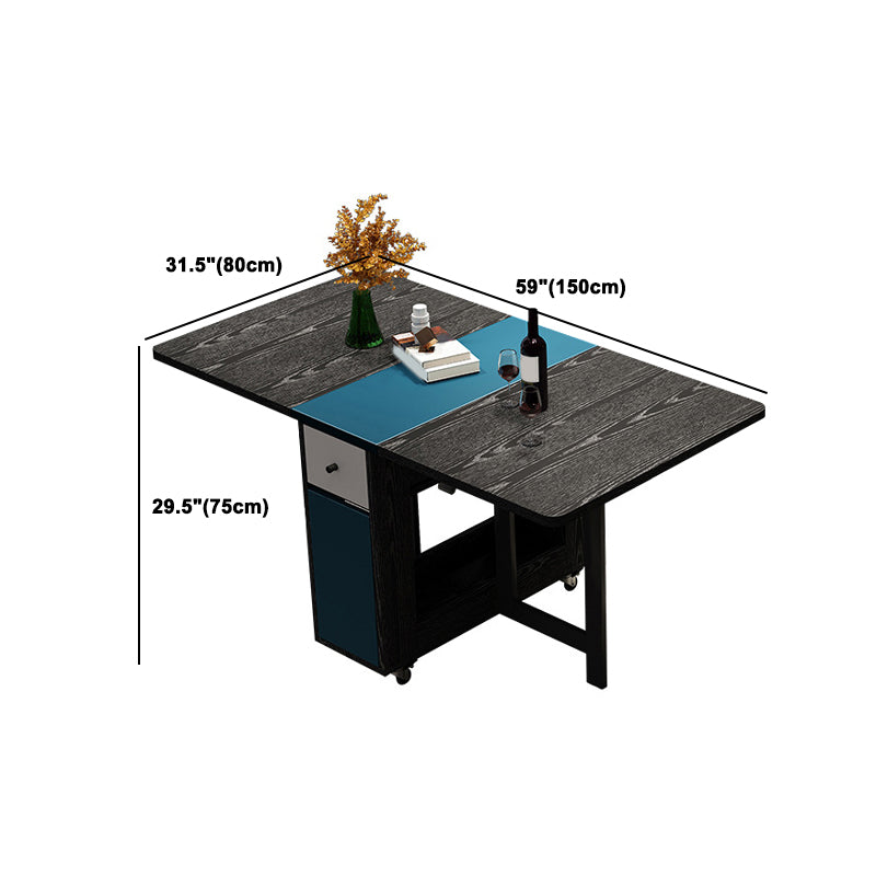 Modern Dining Set 1/3/5 Pcs Storage Folding Dining Table with Folding Chairs