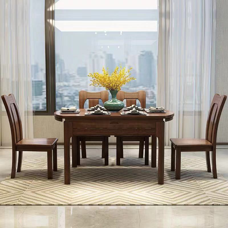 Traditional Round Table Set 1/2/5/7 Pieces Dining Set for Home 5 Pieces: Table, 4 Chairs Clearhalo 'Dining Room Sets' 'Dining Tables & Seating' 'dining_room_set' 'furn' 'furn_dining_room_set' 'Furniture' 'Kitchen & Dining Furniture' 6003431