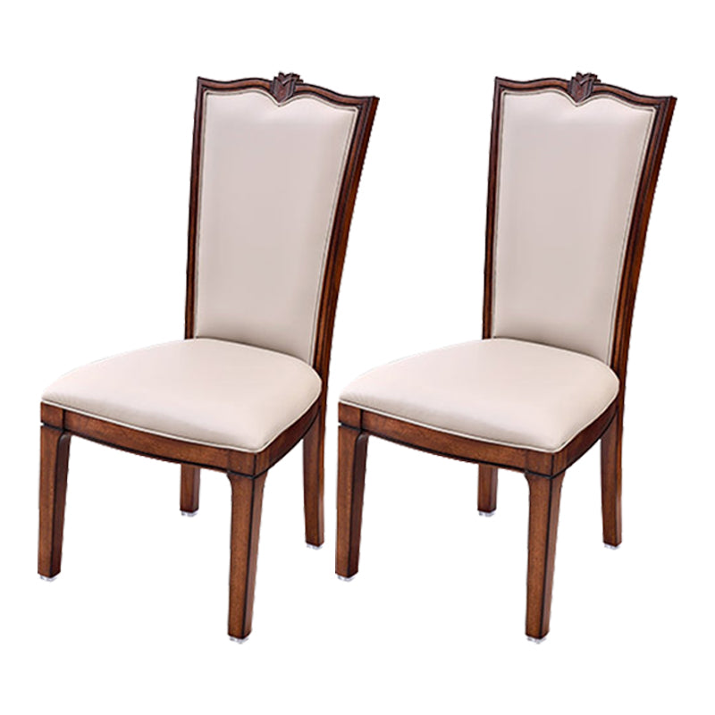 Traditional Rectangle Table Set 1/2/5 Pieces Dining Set for Home 2 Beige Chairs Clearhalo 'Dining Room Sets' 'Dining Tables & Seating' 'dining_room_set' 'furn' 'furn_dining_room_set' 'Furniture' 'Kitchen & Dining Furniture' 6003442