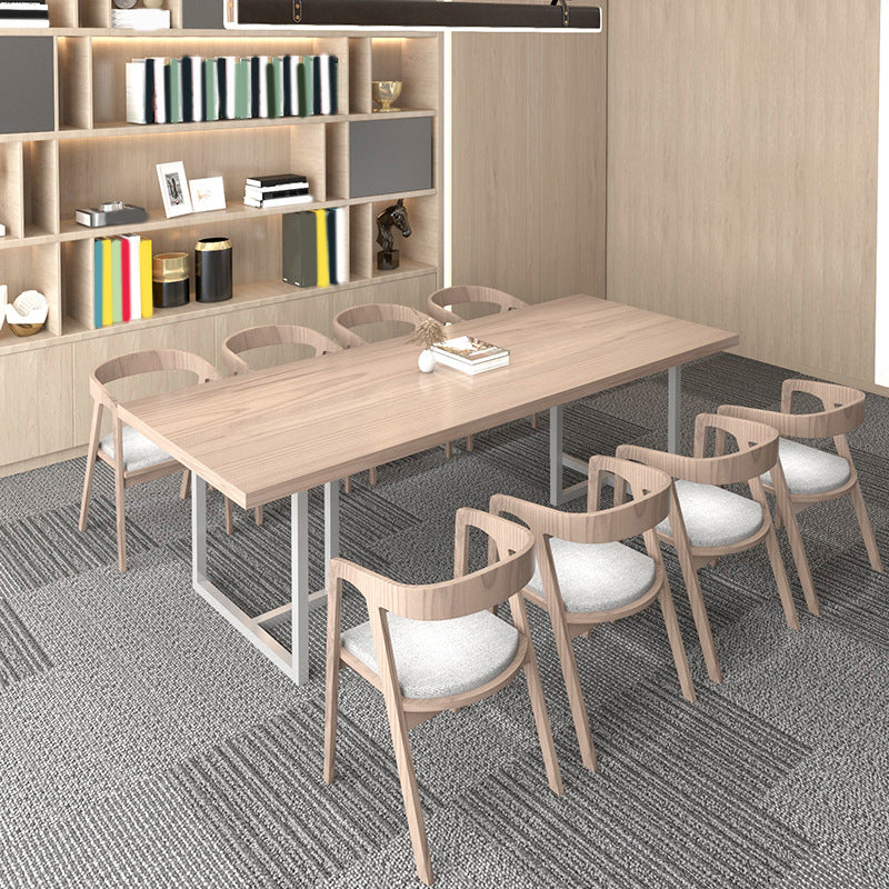 Modern 1/2/9 Pieces Rectangle Dining Set Solid Wood Top Dining Table with Chairs