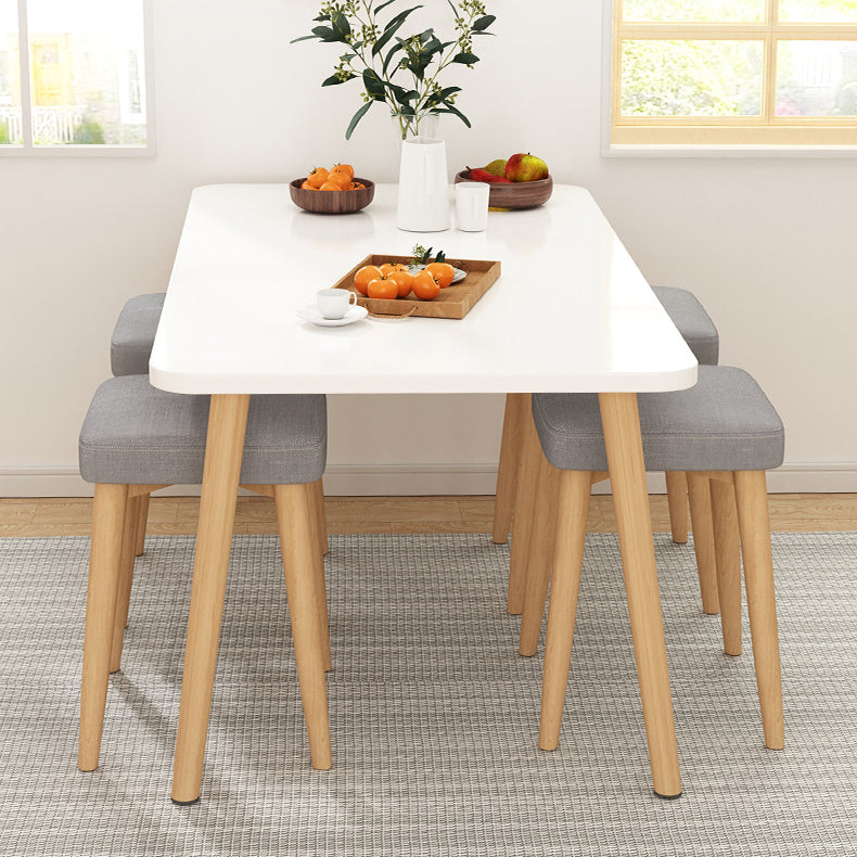 Modern Dining Set 1/5 Pcs Wood Dining Table with Armless Chairs