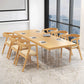 Modern 1/2/5/7 Pieces Rectangle Dining Set Solid Wood Top Dining Table with Chairs 7 Pieces: Table, 6 Wood Chairs Clearhalo 'Dining Room Sets' 'Dining Tables & Seating' 'dining_room_set' 'furn' 'furn_dining_room_set' 'Furniture' 'Kitchen & Dining Furniture' 6003544