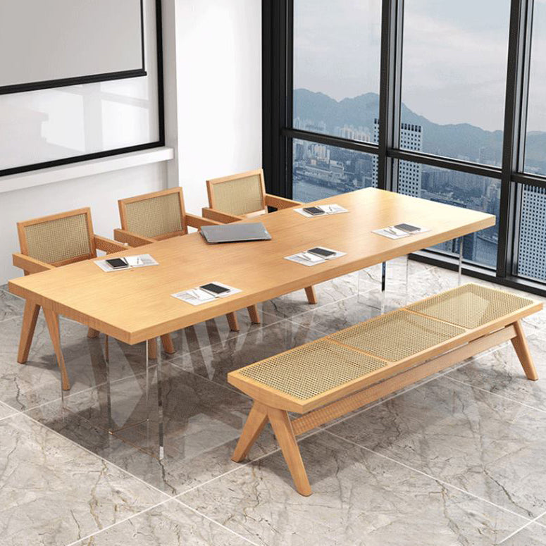 Modern 1/2/5/7 Pieces Rectangle Dining Set Solid Wood Top Dining Table with Chairs Clearhalo 'Dining Room Sets' 'Dining Tables & Seating' 'dining_room_set' 'furn' 'furn_dining_room_set' 'Furniture' 'Kitchen & Dining Furniture' 6003551