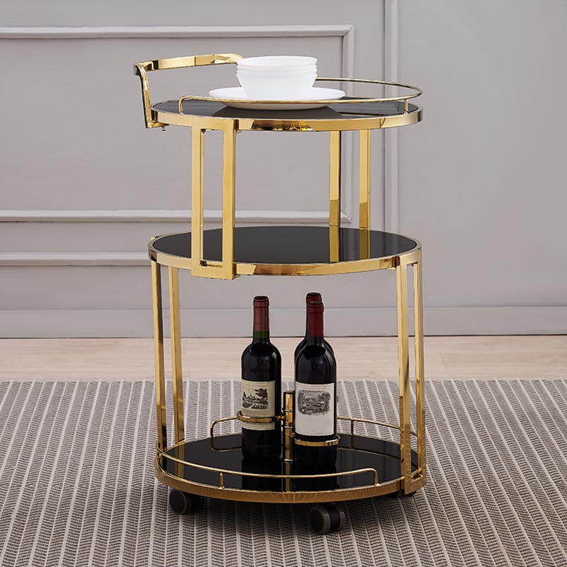 32.28 "ハイモダンなスタイルラウンドプレップテーブルホーム用ローリングメタル準備テーブル