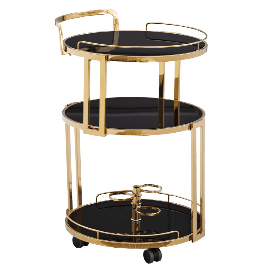 32.28 "ハイモダンなスタイルラウンドプレップテーブルホーム用ローリングメタル準備テーブル