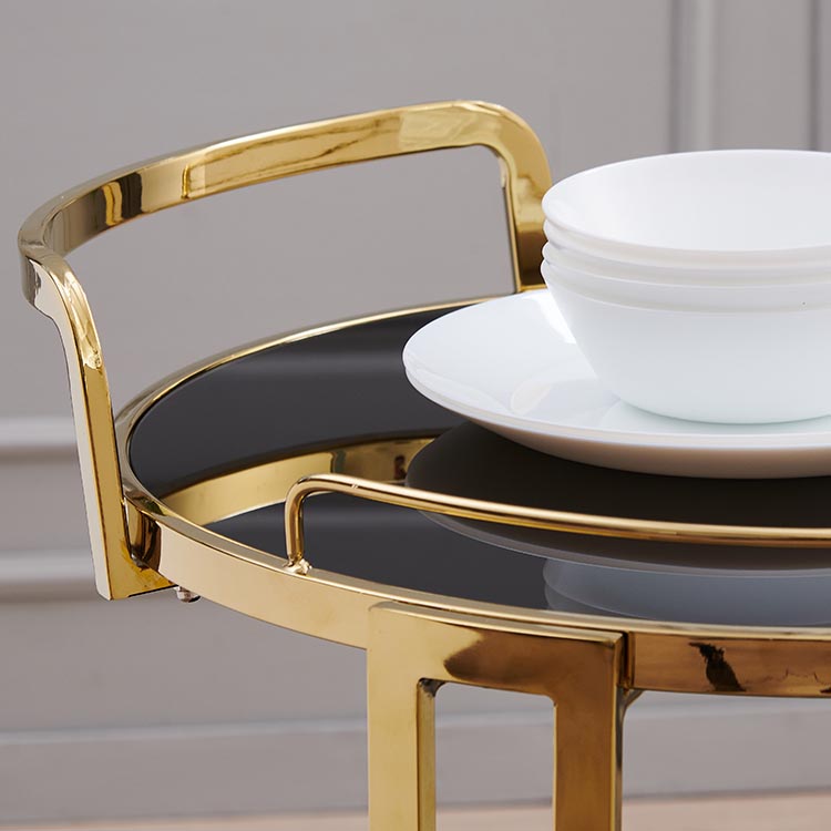 32.28 "ハイモダンなスタイルラウンドプレップテーブルホーム用ローリングメタル準備テーブル