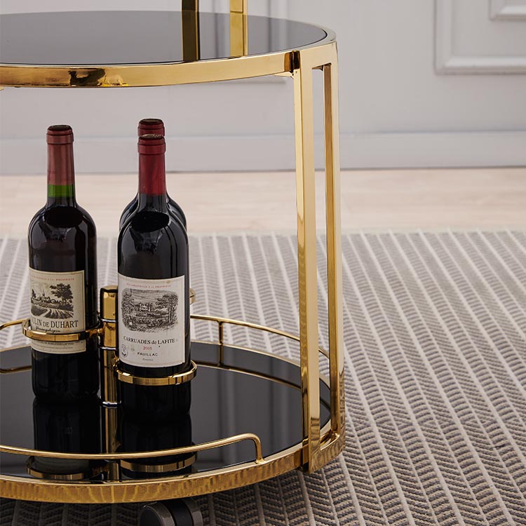 32.28 "ハイモダンなスタイルラウンドプレップテーブルホーム用ローリングメタル準備テーブル