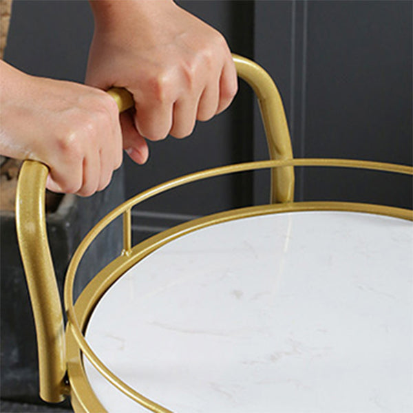 Modern Style Oval Prep Table Rolling Metal Prep Table for Home