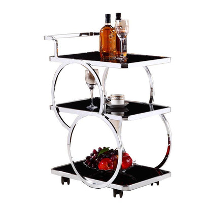 31.50" High Contemporary Rectangle Prep Table Rolling Metal Prep Table for Home