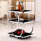 31.50" High Contemporary Rectangle Prep Table Rolling Metal Prep Table for Home