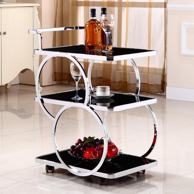31.50" High Contemporary Rectangle Prep Table Rolling Metal Prep Table for Home