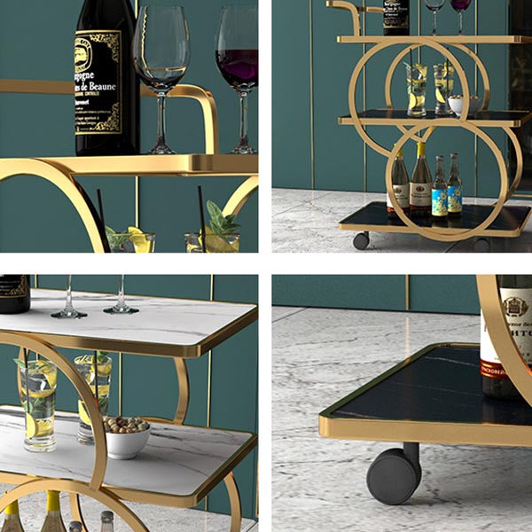 31.50" High Contemporary Rectangle Prep Table Rolling Metal Prep Table for Home