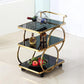 31.50" High Contemporary Rectangle Prep Table Rolling Metal Prep Table for Home