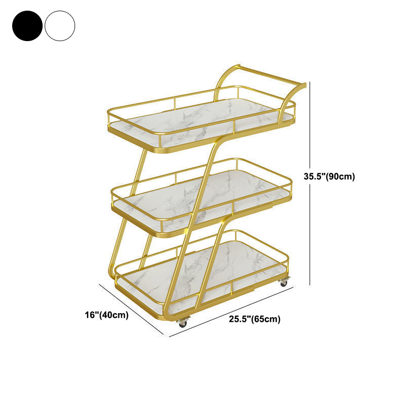 Tavolo da preparazione a rotolamento contemporaneo 35.43 "H tavolo di preparazione in metallo per sala da pranzo