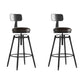 Rotatable Upholstered Counter Stool Industrial Metal Footrest Bar Chair