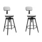 Rotatable Upholstered Counter Stool Industrial Metal Footrest Bar Chair
