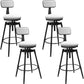 Rotatable Upholstered Counter Stool Industrial Metal Footrest Bar Chair