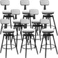 Rotatable Upholstered Counter Stool Industrial Metal Footrest Bar Chair