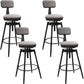 Rotatable Upholstered Counter Stool Industrial Metal Footrest Bar Chair