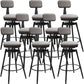 Rotatable Upholstered Counter Stool Industrial Metal Footrest Bar Chair