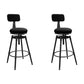 Rotatable Upholstered Counter Stool Industrial Metal Footrest Bar Chair