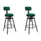 Rotatable Upholstered Counter Stool Industrial Metal Footrest Bar Chair