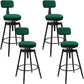 Rotatable Upholstered Counter Stool Industrial Metal Footrest Bar Chair