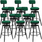 Rotatable Upholstered Counter Stool Industrial Metal Footrest Bar Chair