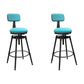 Rotatable Upholstered Counter Stool Industrial Metal Footrest Bar Chair