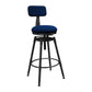 Rotatable Upholstered Counter Stool Industrial Metal Footrest Bar Chair