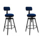 Rotatable Upholstered Counter Stool Industrial Metal Footrest Bar Chair
