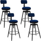 Rotatable Upholstered Counter Stool Industrial Metal Footrest Bar Chair