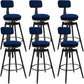 Rotatable Upholstered Counter Stool Industrial Metal Footrest Bar Chair