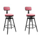 Rotatable Upholstered Counter Stool Industrial Metal Footrest Bar Chair