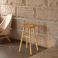 Modern Saddle Seat Counter Stool Solid Wood Armless Bar Stool