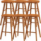Modern Saddle Seat Counter Stool Solid Wood Armless Bar Stool