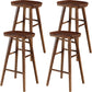 Modern Saddle Seat Counter Stool Solid Wood Armless Bar Stool