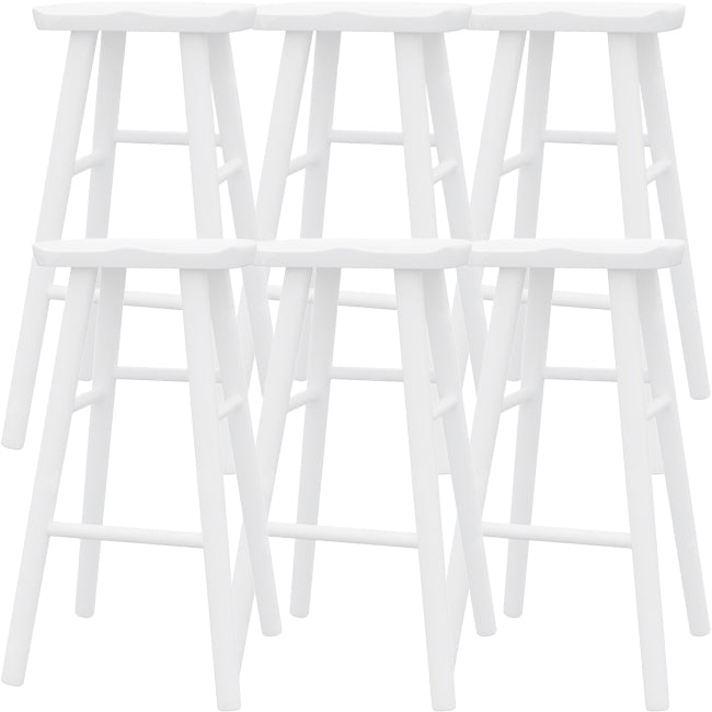 Modern Saddle Seat Counter Stool Solid Wood Armless Bar Stool