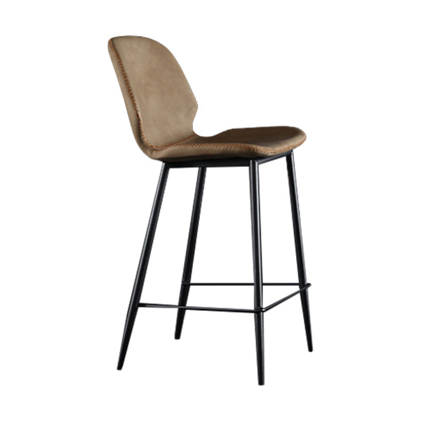 Sgabello scandinavo in metallo Sgabello da banco imbottito in ecopelle per la casa