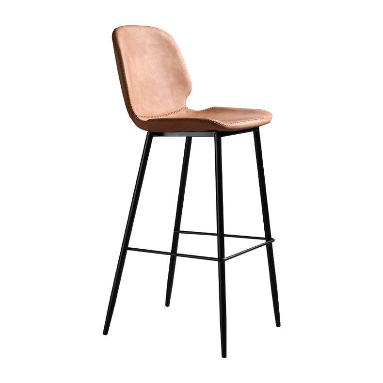 Sgabello scandinavo in metallo Sgabello da banco imbottito in ecopelle per la casa