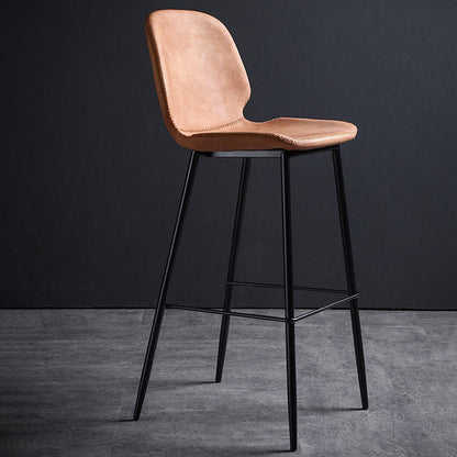 Sgabello scandinavo in metallo Sgabello da banco imbottito in ecopelle per la casa